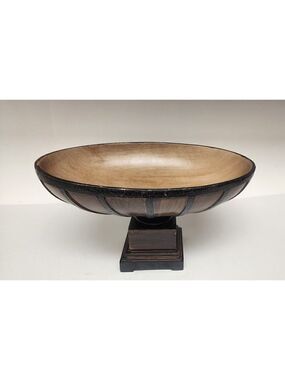 1950-Style Textured Wooden 14” Centrepiece Bowl Handcrafted